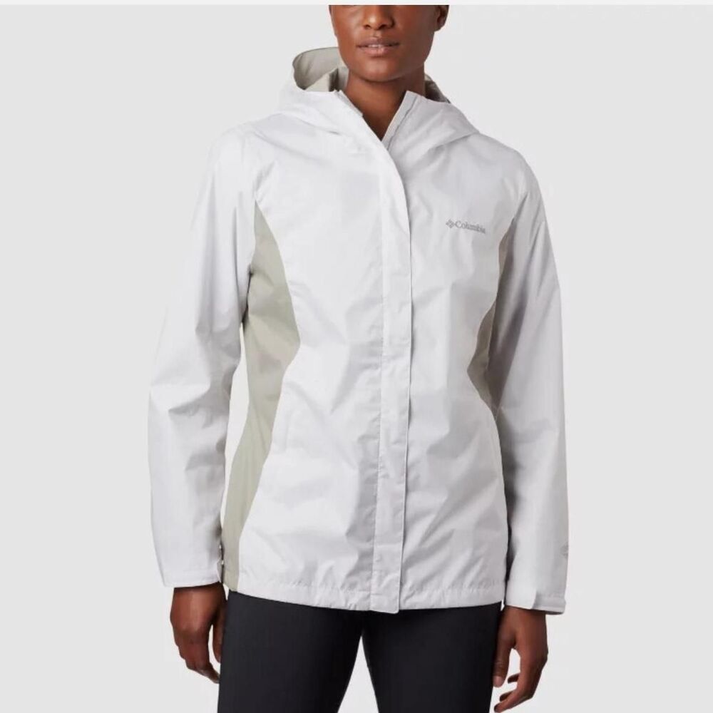 Columbia Women's Columbia white rain jacket - Size M